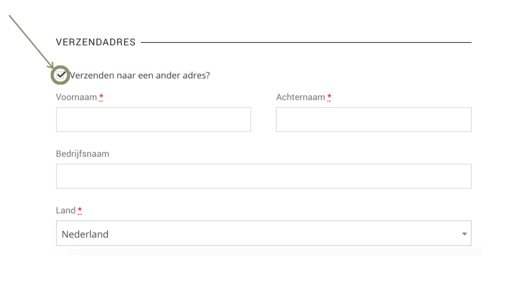 Alternatief afleveradres