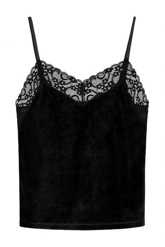 top velvet misty black