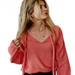 Isa | Duurzame Blouse Mousseline Koraal