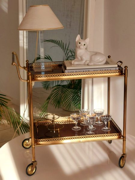 Vintage Hollywood Regency Trolley Drankkar